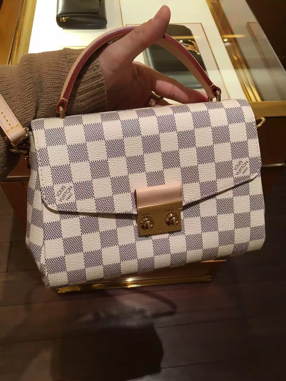 Real Louis Vuitton Damier Azur Croisette Bag N41581